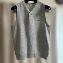 Papas パパス ニットベスト グレー
