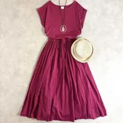 アーバンリサーチドアーズ コットンギャザーワンピース　綿100％　ピンク