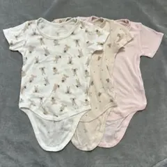 ウサギ柄　ベビー肌着 3枚セット　女の子　男の子　80