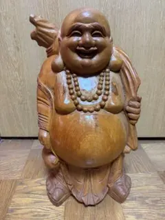 セール 木彫り 七福神 布袋様 置物 縁起物 インテリア