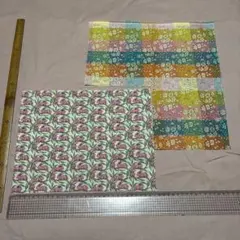 リバティ　「カペルマドラスチェック」「コットンテイル大柄」セット　レア柄
