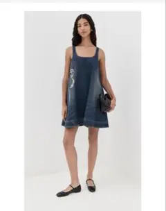 シモーン・ロシャ　ダメージ加工デニムワンピース シモーン・ロシャ ダメージ加工デニムワンピース - メルカリ