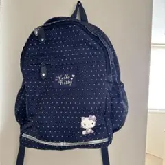 ハローキティ ドット柄リュック ネイビー