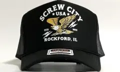 SCREWCITY トラッカーキャップ　ブラック新品　アメカジ　メッシュキャップのサムネイル