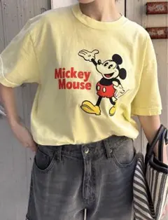 【GOOD ROCK SPEED】MICKEY プリントT シャツ イエロー