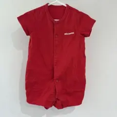 ミキハウス ロンパース 80cm 半袖 赤 ベビー MIKIHOUSE