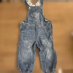 H&M デニムオーバーオール ハート型ポケット