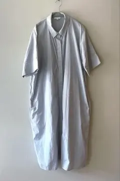 コスCOS ストライプシャツワンピース 半袖