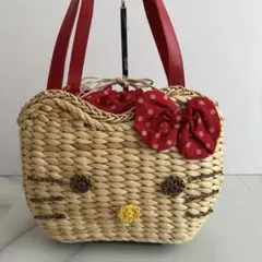 希少 HELLO KITTY ハローキティ かごバッグ トート 肩かけ
