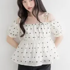 Heather マルチカスタムジャガードブラウス　ドットのサムネイル