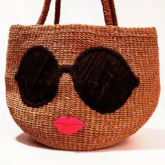 a−jolie アジョリー かごバッグ サングラス 刺繍 マニラ麻 天然繊維