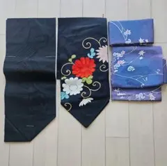【和装小物】名古屋帯 袋帯 帯揚げ 作り帯 付け帯 3点セット リメイク素材
