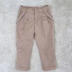 ミッシュマッシュ クロップドパンツ タック 美品 ベージュ 36 S【C079】のサムネイル