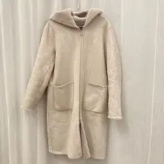 simplicite ムートン リバーシブル ロングコート（フード付き）