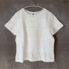 45R スカラップレース フリル カットソー ハケ目カットワーク×天竺のT