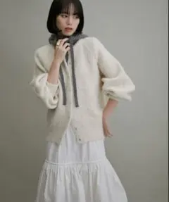 アダムエロペ　ファーニットミドルカーディガン