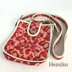 COACH コーチ シグネチャー ショルダーバッグ レッド レディース ブランド