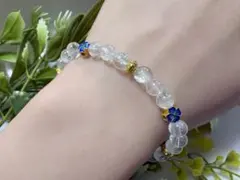 《170》天然石 ハンドメイド デザブレ アゼツライト ラビットヘア含 七宝焼