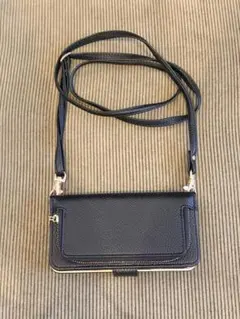 ショルダーストラップ付 スマホケース ブラック