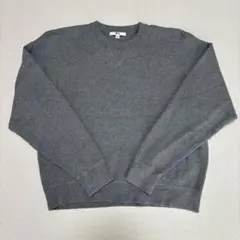 UNIQLO スムースコットンクルーネックセーター グレー XLサイズ