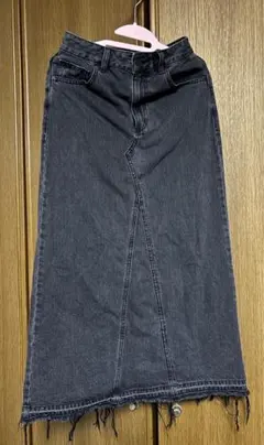 GU デニムロングスカート ブラック S