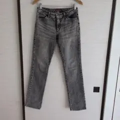 【★古着★】かっこいい　ストレートスリム色落ちデニムジーンズブラック