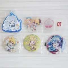 初音ミク 関連グッズ6点 缶バッジ ラバスト アクスタ まとめ売り