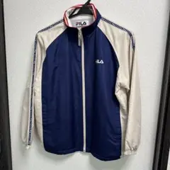 古着　ビンテージ　FILA ジッパー付きジャケット ネイビー/ベージュ