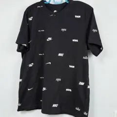 Nike 総柄ロゴ Tシャツ ブラック L