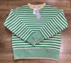 【新品未使用】BEAMS BOY 7ゲージ ボーダー クルーネック ニット