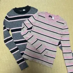 ストライプ長袖カットソー XS