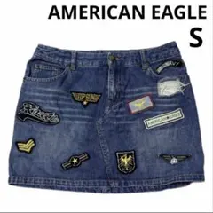 AMERICAN EAGLE デニム ミニスカート ワッペン Sサイズのサムネイル