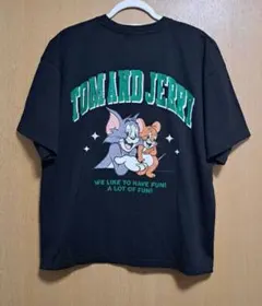 新品 トムとジェリー Mサイズ 半袖Tシャツ ブラック 刺繍のサムネイル