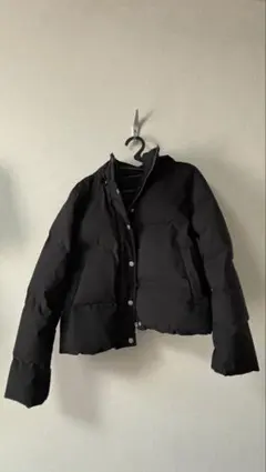 フード付き ブラックダウンジャケット Mサイズ