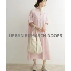 URBAN RESEARCH DOORS ストライプシャツワンピース コットン混