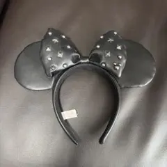 ディズニー カチューシャ レザー スタッズ ブラック