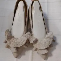 ☆母の日セール☆Offen フリルフラットシューズ　24.5cm