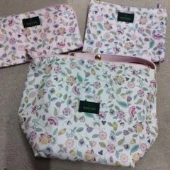 MINTON フラワープリント ポーチ 3点セットのサムネイル