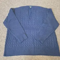 GU 青 長袖ニットセーター Mサイズ