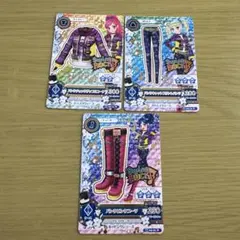 アイカツ！アイカツカード パンクチェックダッフルコート クールコーデ3枚