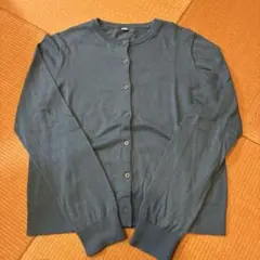 ユニクロブルー コットン カーディガン 長袖