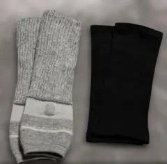 靴下サプリ まるでこたつレッグウォーマー、ノーブランドのレッグウォーマーブラック