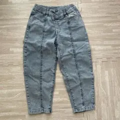 デニムパンツ 120cm ケミカルウォッシュ　デザインデニム　アシメウエスト