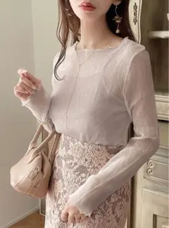 GRL⟡.*インナー付き楊柳シフォントップス 新品未使用