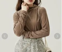 【新品】 Chico シアーベロアハイネックロンT