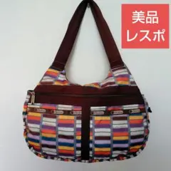 美品・LeSportsac レスポ カラフル スクエア ショルダー ハンドバッグ