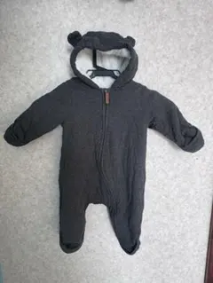 美品！フリース くまさんフード付きロンパース cm 66/48 アウター