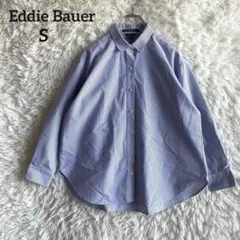 エディバウアー◇ストライプ シャツ ブルー フレア ゆったり カジュアル S