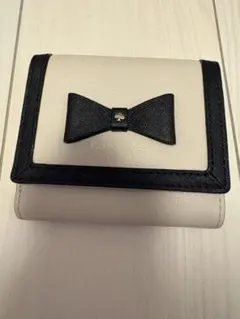 kate spade 二つ折り財布 アイボリー/ブラック