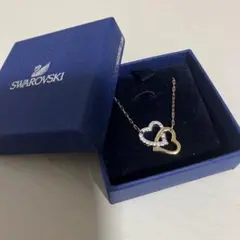 53 スワロフスキー SWAROVSKI ネックレス レクタングル ゴールド 